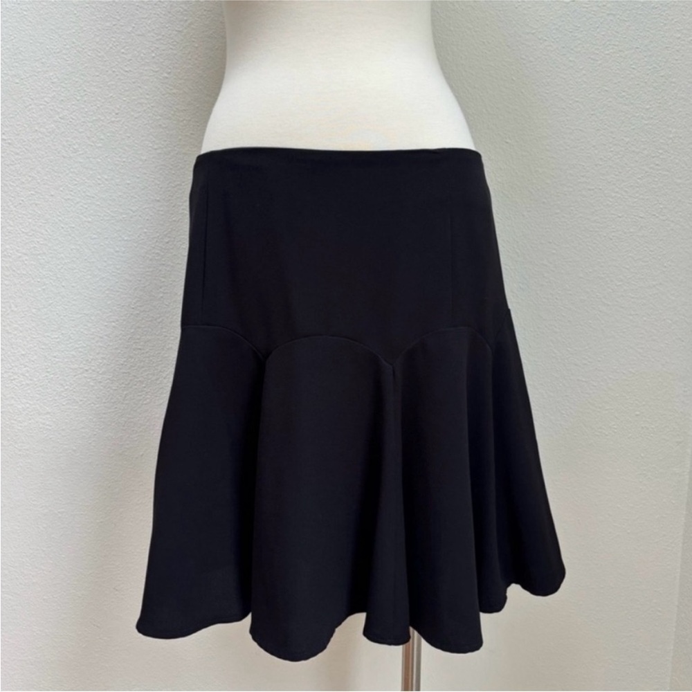 CeCe A Line Skirt Skater Flounce Work Career Business Casual Black Size Medium - Picture 2 of 13